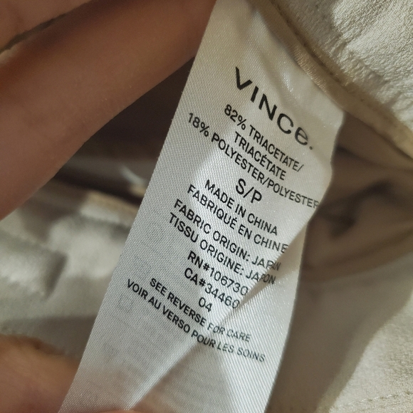 Vince Wide Leg Pull-on High Rise Pants. Creamy Light Tan. Size S. 30" Inseam. - Picture 5 of 14